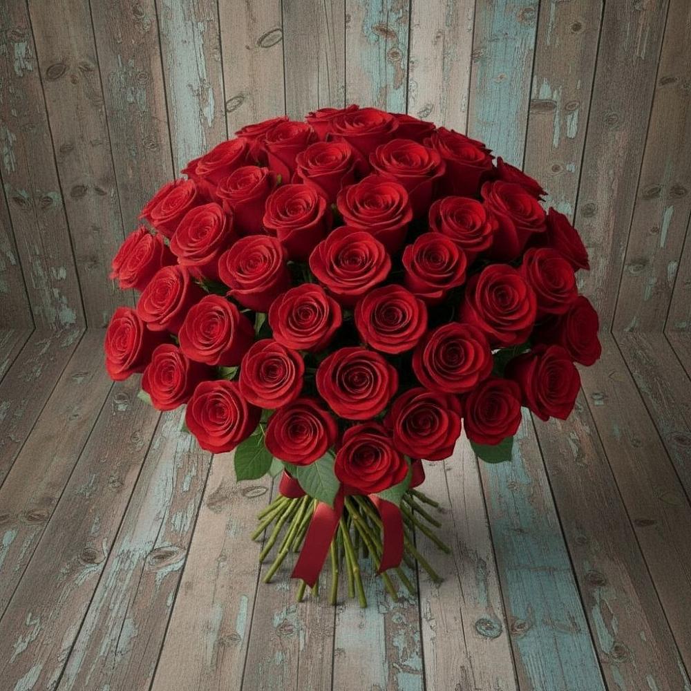 Букет 55 Красных роз Фридом в Мишеронский
