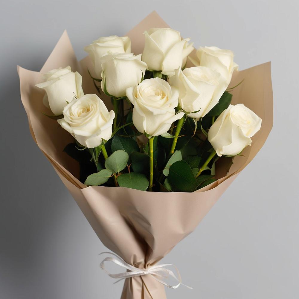 Букет 9 Белых роз Эдлесс Лав в Мишеронский