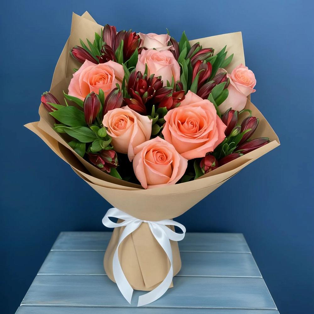 Букет цветов из: Розы и Альстромерии в Мишеронский