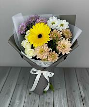 Букет цветов из:  Розы, Герберы и Хризантемы в Мишеронский