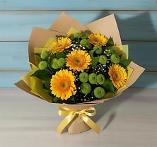Букет цветов из:  Герберы и Хризантемы в Мишеронский