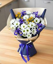 Букет цветов из:  Розы, Ирисы и Хризантемы в Мишеронский