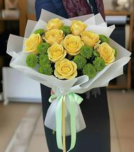 Букет цветов из:  Хризантемы и Розы #REPLACE_PRED# Мишеронский