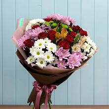 Букет цветов из:  Розы, Хризантемы и Альстромерии в Мишеронский