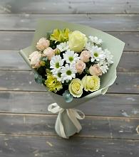 Букет цветов из:  Альстромерии, Розы и Хризантемы в Мишеронский