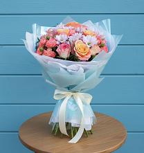 Букет цветов из:  Хризантемы и Розы в Мишеронский