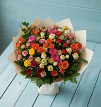 Букет Микс из разноцветных кустовых роз #REPLACE_PRED# Мишеронский